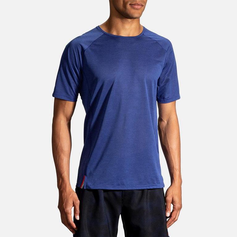 Brooks Men's Ghost Short Sleeve Running Shirt - Blue (BDPA86549)